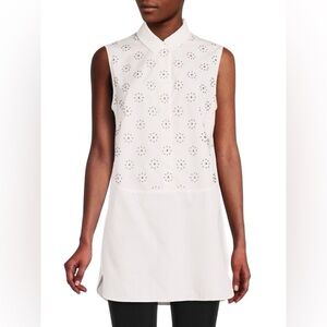 Akris Punto Sleeveless Eyelet-Detail Tunic Top – Size US 10 – $495 Retail